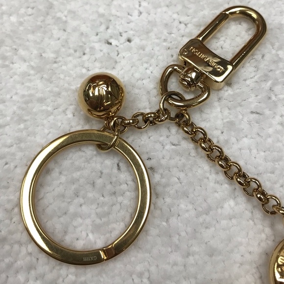 Louis Vuitton Metal Gold Porte Cles Eclipse Key Chain Bag Charm AuthDC CX1111 - Picture 3 of 9